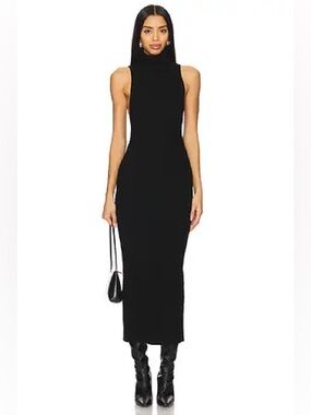 House of Harlow 1960 Black Turtleneck Midi Dress